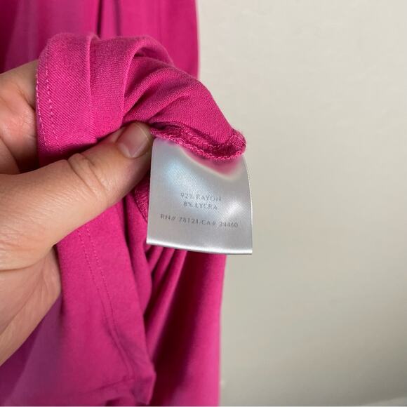 Eileen Fisher Sleeveless Cowl Neck Stretch Jersey Knit Dress in Pink Lotus Large - Picture 5 of 12